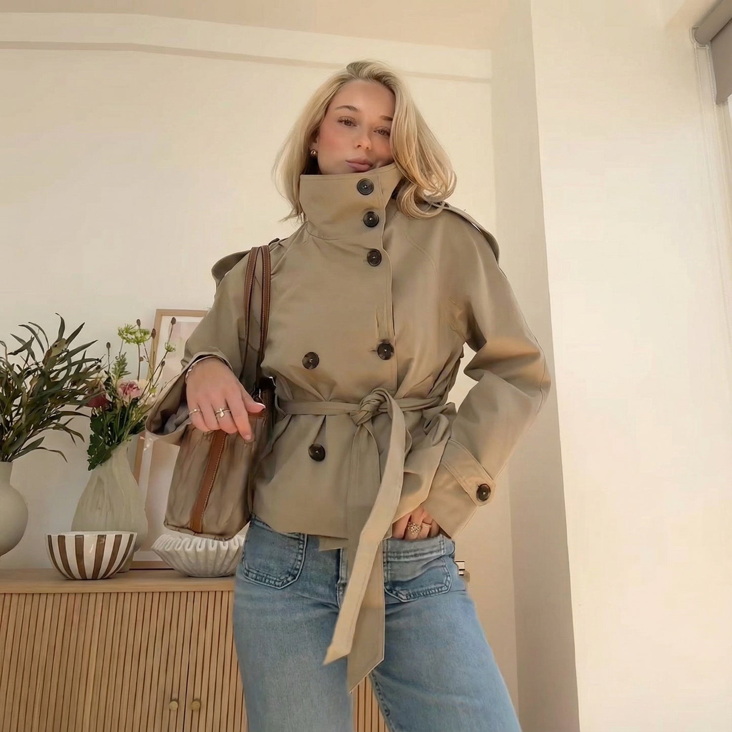 Ellie Cropped Trench Coat