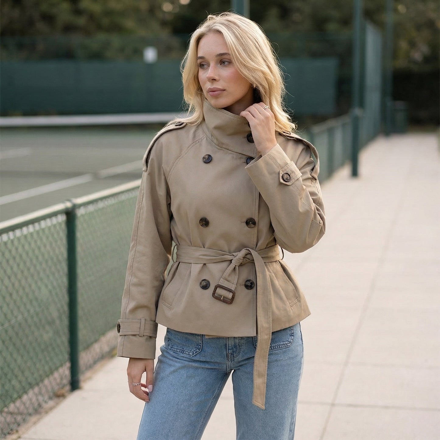 Ellie Cropped Trench Coat