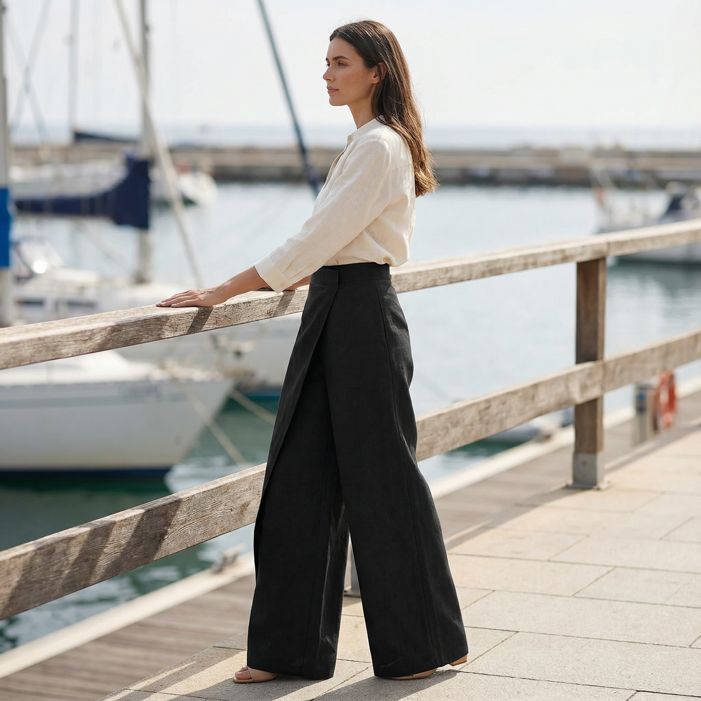 Tailored Asymmetric Wide-Leg Trouser